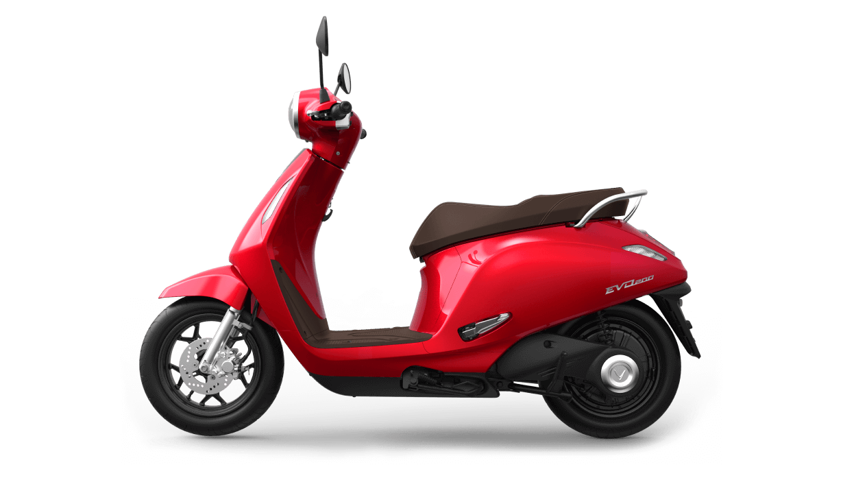 Thiết kế xe máy điện VinFast Evo200 màu đỏ